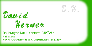 david werner business card